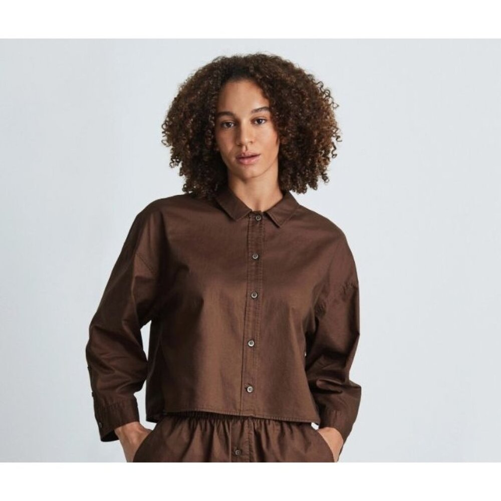 Everlane The Woven P.J. Top Women's Size XXS in Chestnut Brown New With Tags!